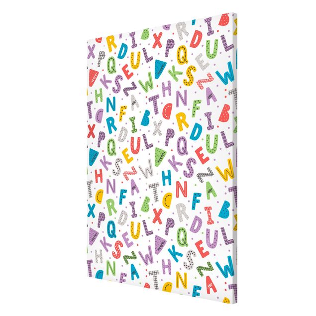 Tableros magnéticos frases Alphabet With Hearts And Dots In Colourful