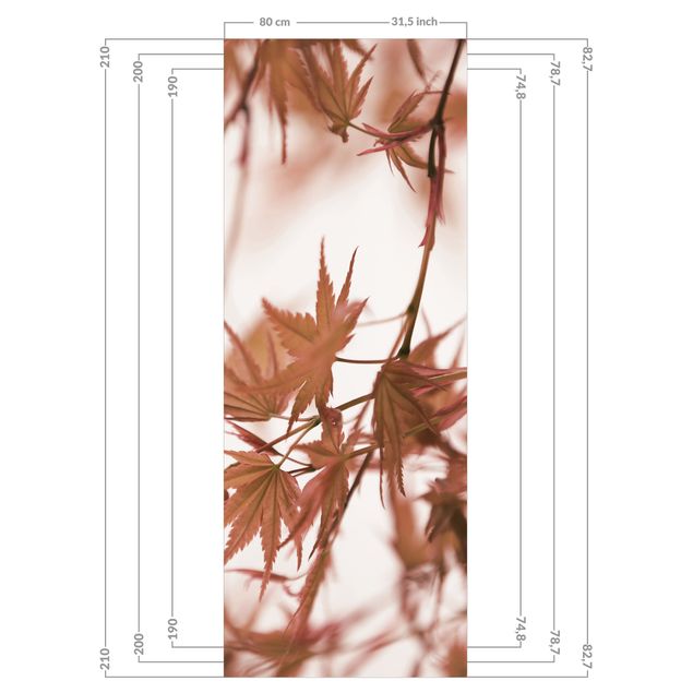 Duschrückwand - Ahornblätter in Herbstsonne