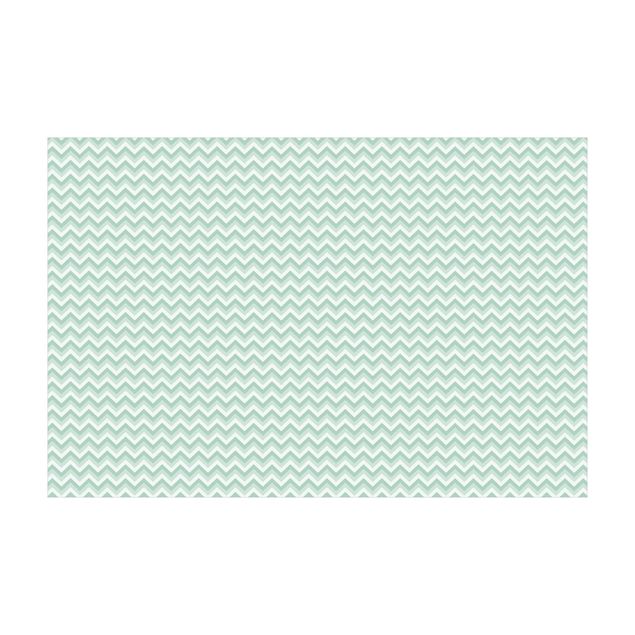 Alfombra grande No.YK38 Zigzag Pattern Green