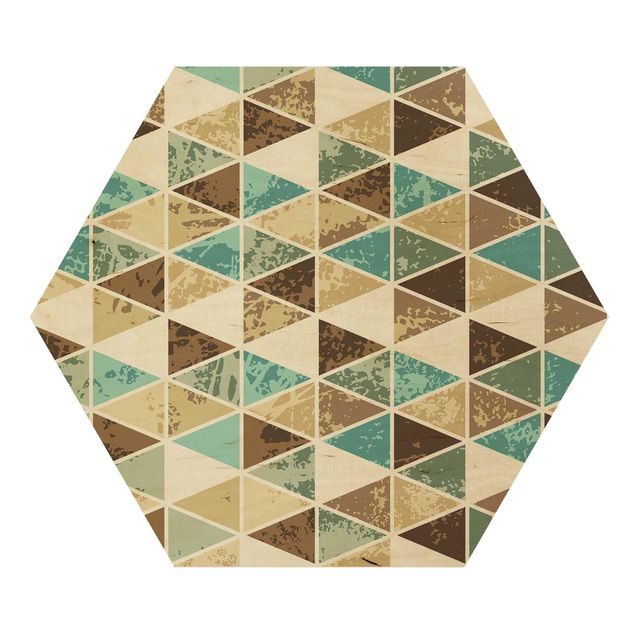 Hexagon Bild Holz - Dreieck Rapportmuster