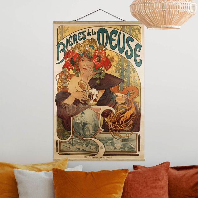 Cuadros Art deco Alfons Mucha - Poster For La Meuse Beer