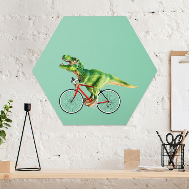 Decoración habitación infantil Dinosaur With Bicycle