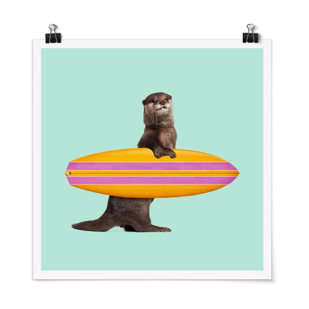 Cuadros de paisajes naturales  Otter With Surfboard