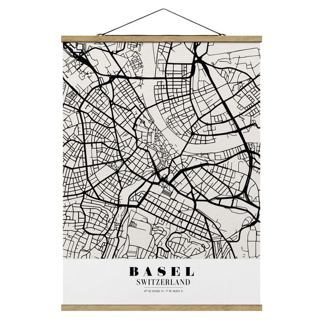 Cuadro mapa del mundo Basel City Map - Classic