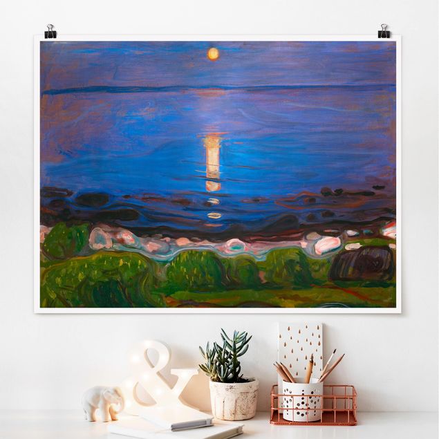 Cuadros Expresionismo Edvard Munch - Summer Night By The Beach
