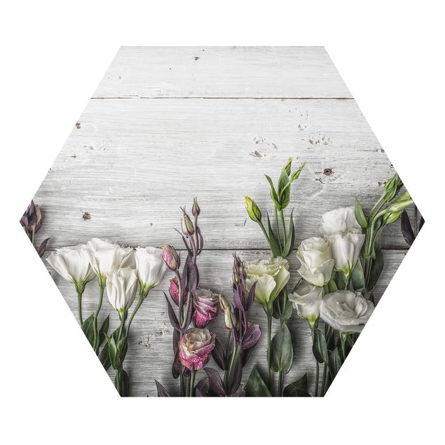 Cuadro gris Tulip Rose Shabby Wood Look