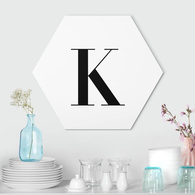 Decoración de cocinas Letter Serif White K