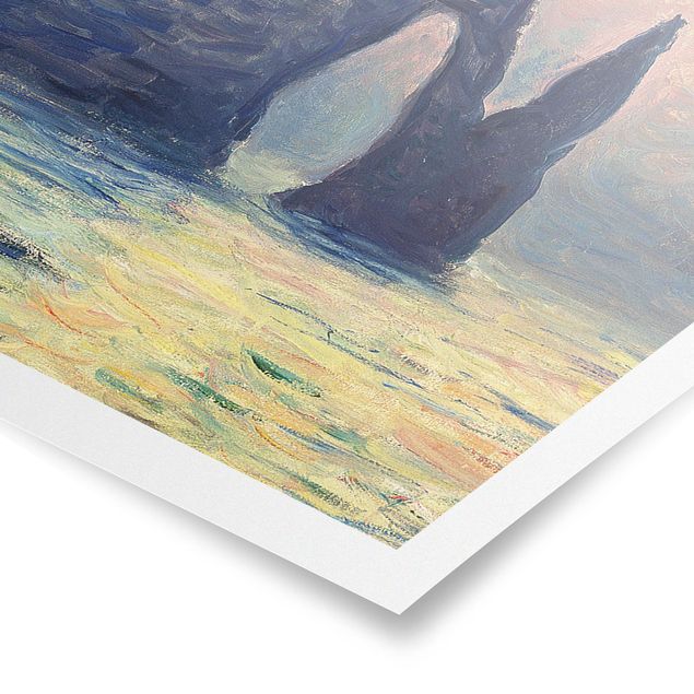 Cuadro con paisajes Claude Monet - The Cliff, Étretat, Sunset