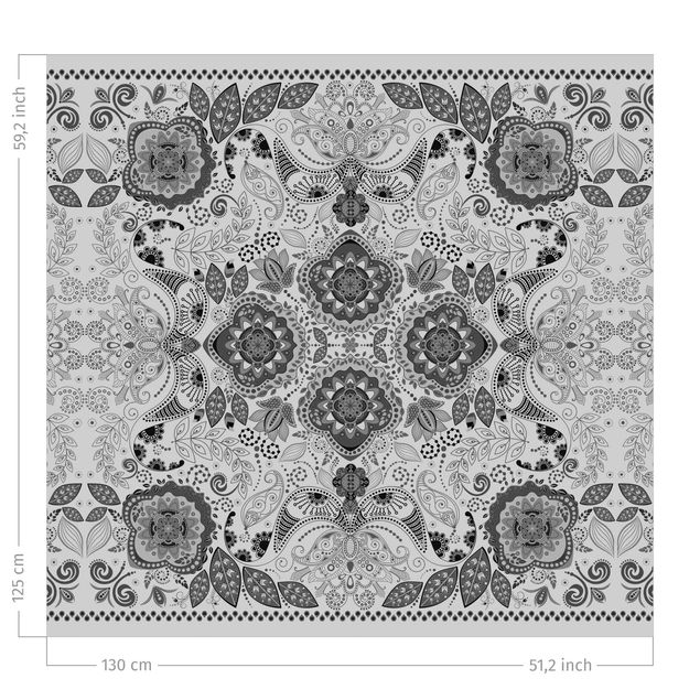 Cortinas con patrones Detailed Boho Pattern In Grey