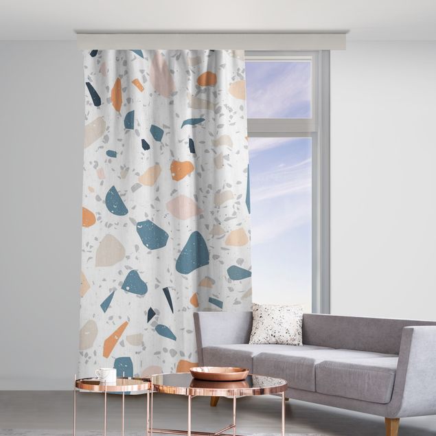 cortinas para sala modernas Detailed Terrazzo Pattern Asti
