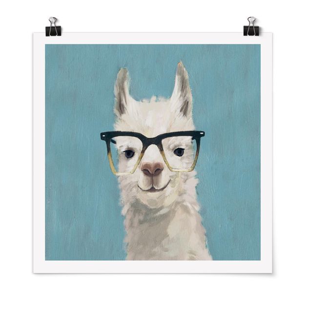 Póster animales Lama With Glasses IV