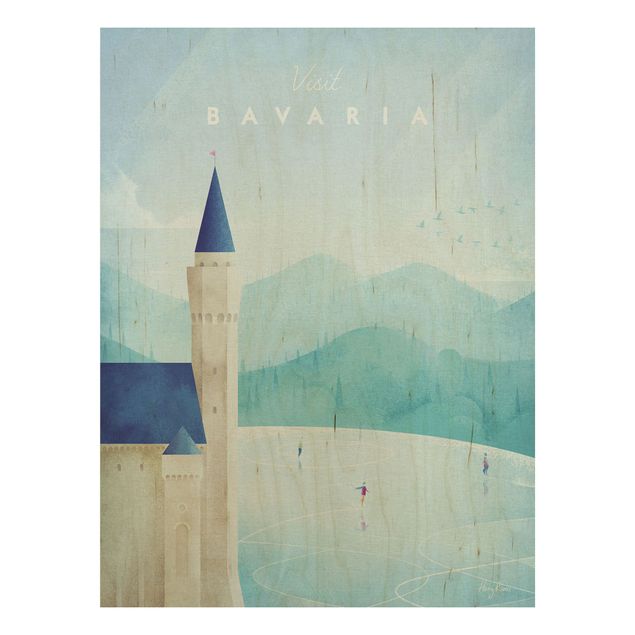 cuadros de madera vintage Travel Poster - Bavaria