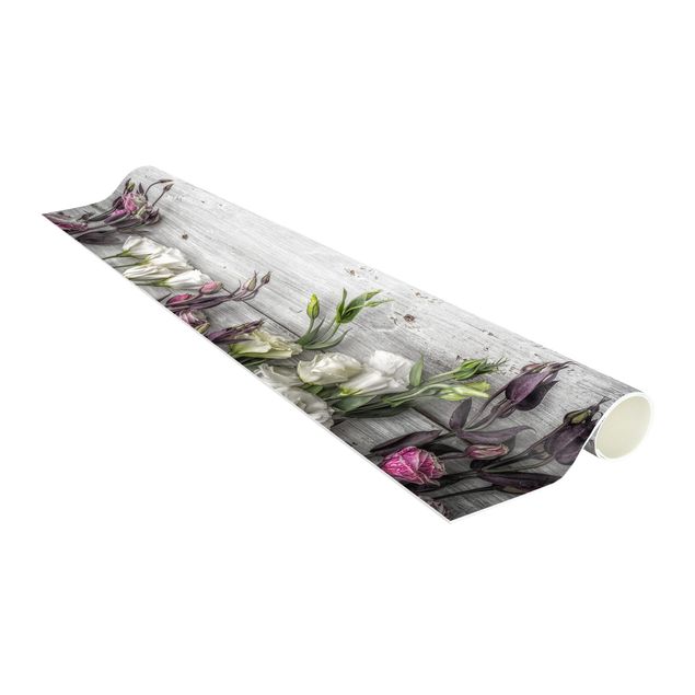 Alfombras florales Tulip-Rose Shabby Wood Look
