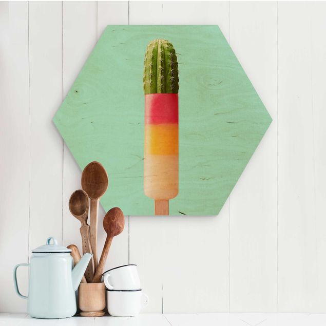 Decoración de cocinas Popsicle With Cactus