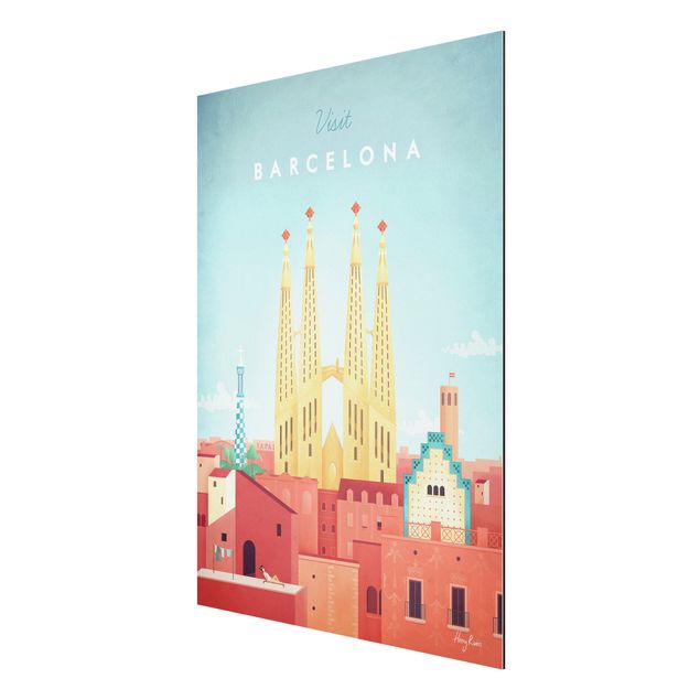 Láminas de cuadros famosos Travel Poster - Barcelona