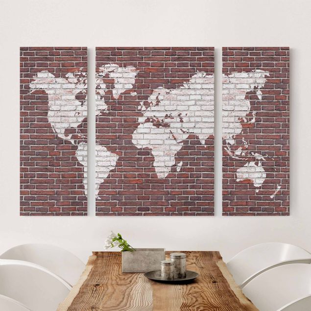 Lienzos efecto piedra Brick World Map