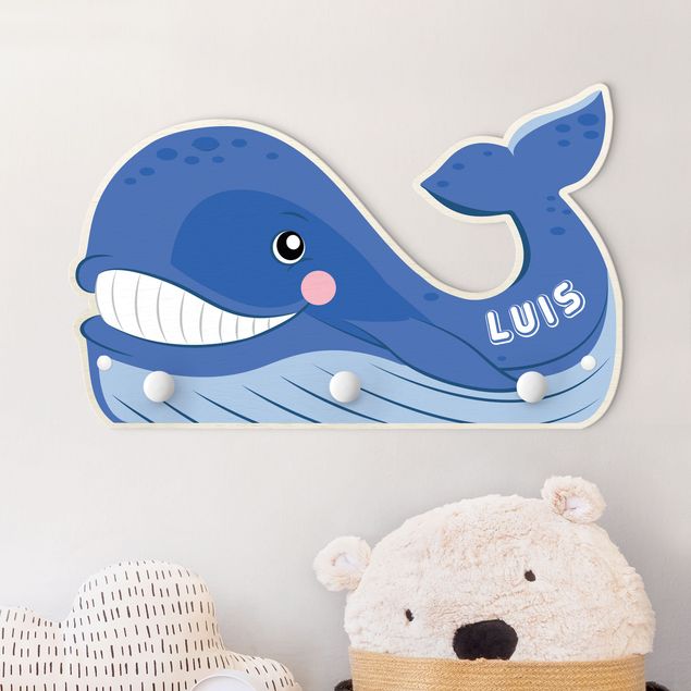 Decoración habitacion bebé Chubby Whale With Customised Name