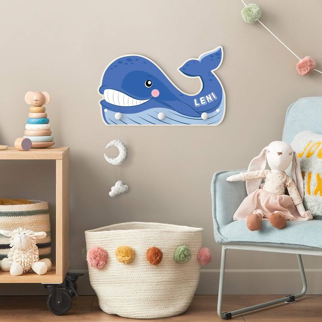 Percheros de pared con frases Chubby Whale With Customised Name