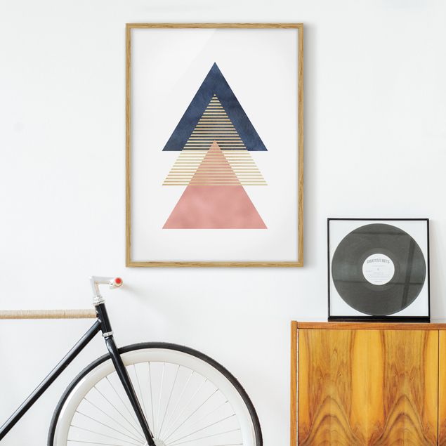 Pósters enmarcados abstractos Three Triangles