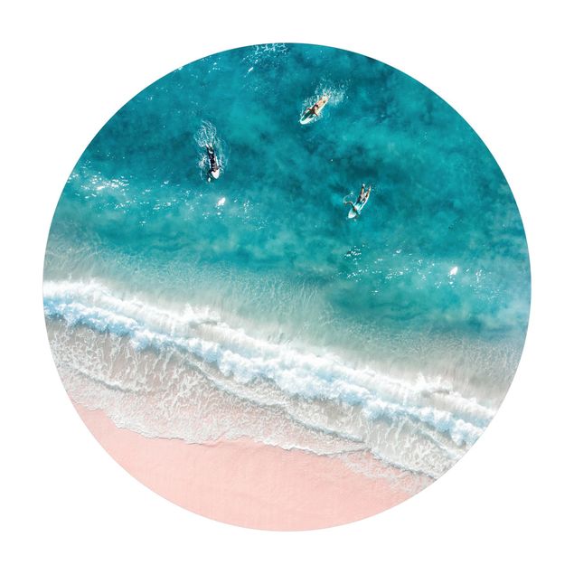 Cuadros de Gal Design Three Surfers Paddling To The Shore