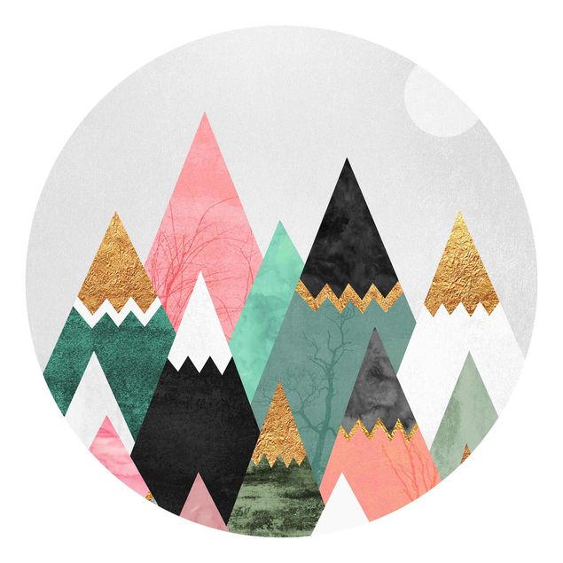 Papel pintado moderno Triangular Mountains With Gold Tips