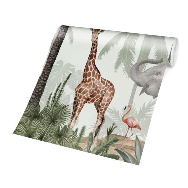 Papel pintado floral Jungle kings in the mist