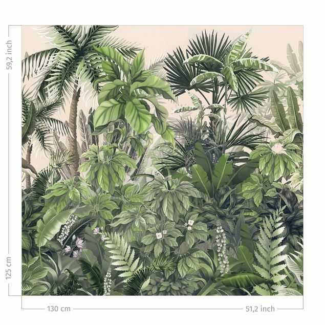 cortina a medida Jungle Plants In Green
