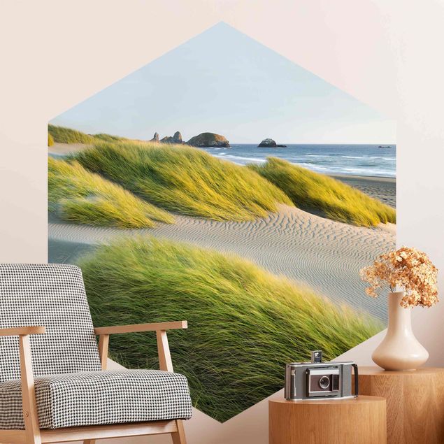Papel pintado montañas Dunes And Grasses At The Sea