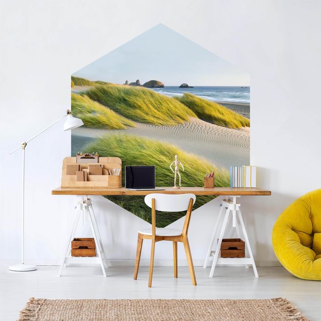 Papel pintado dunas Dunes And Grasses At The Sea