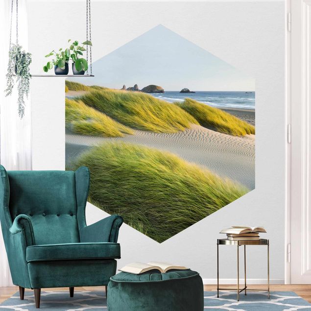 Papel pintado moderno Dunes And Grasses At The Sea