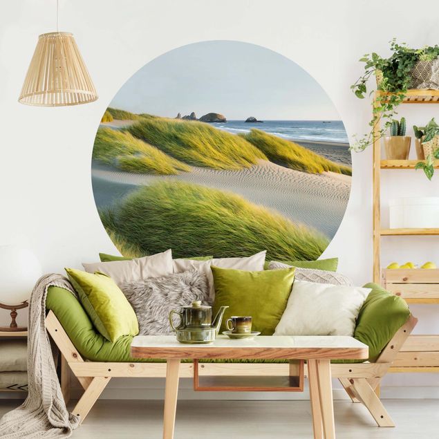 Papel pintado montañas Dunes And Grasses At The Sea