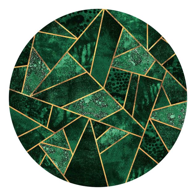 Papel pintado moderno Dark Emerald With Gold