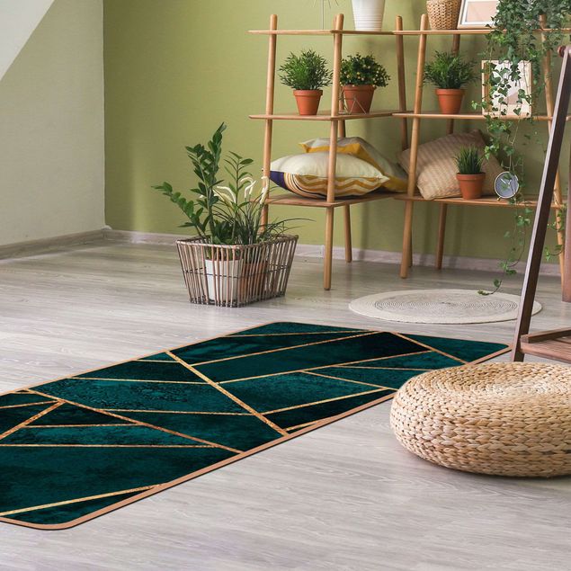 Alfombras color turquesa Dark Turquoise With Gold