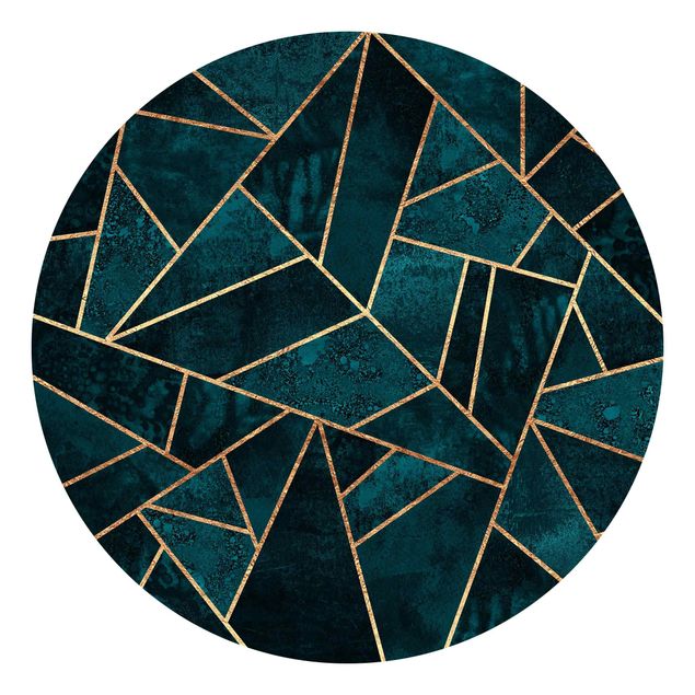 Papel pintado salón moderno Dark Turquoise With Gold