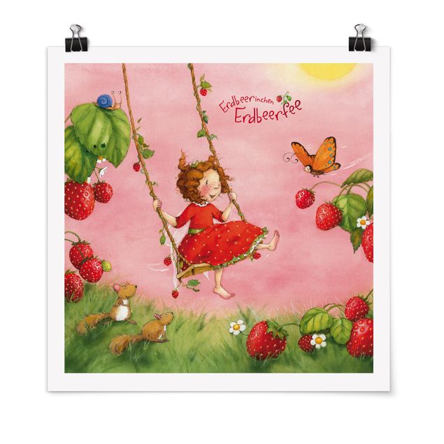 Cuadro naranja Little Strawberry Strawberry Fairy - Tree Swing