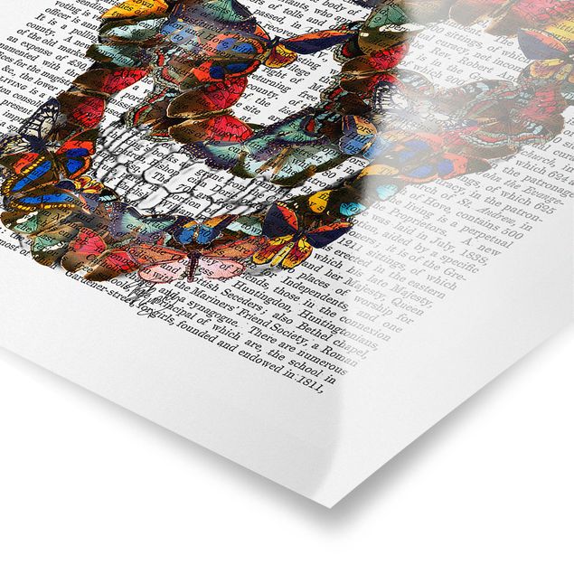 Cuadros multicolor Scary Reading - Butterfly Skull
