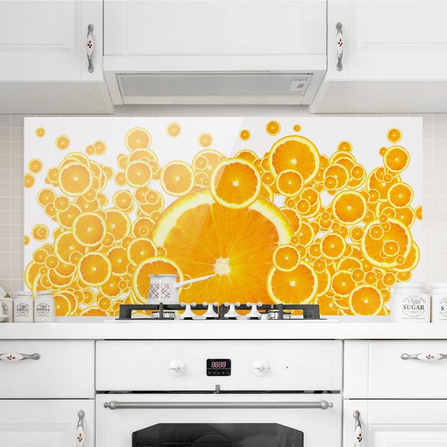 Decoración de cocinas Retro Orange Pattern