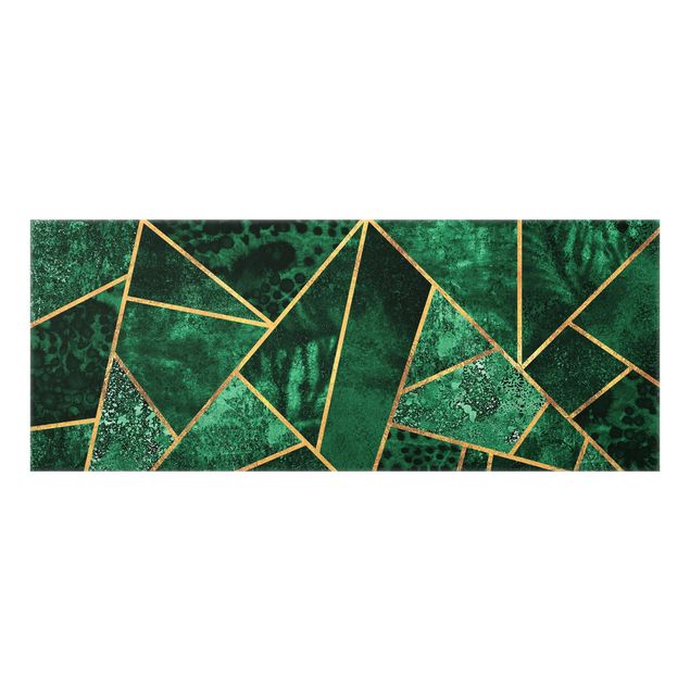 panel-antisalpicaduras-cocina Dark Emerald With Gold