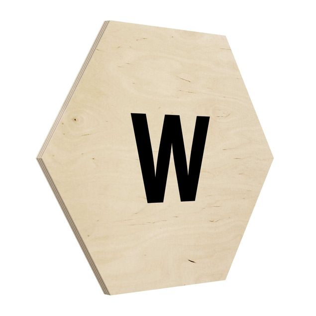 cuadro hexagonal Letter White W
