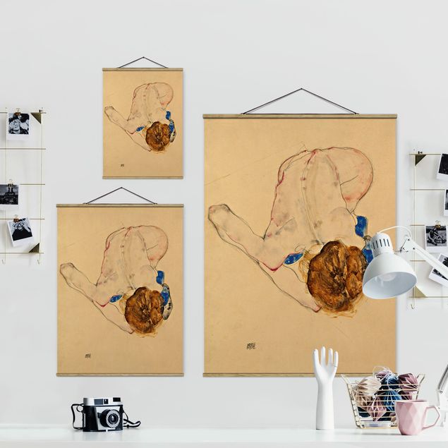 Cuadros de retratos Egon Schiele - Forward Flexed Act