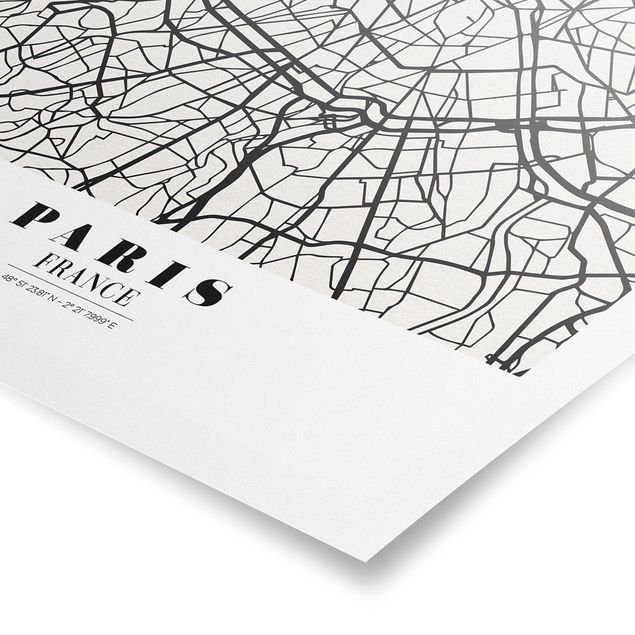 Póster mapamundi Paris City Map - Classic