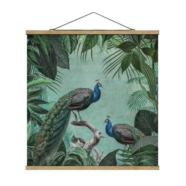 Láminas de cuadros famosos Shabby Chic Collage - Noble Peacock