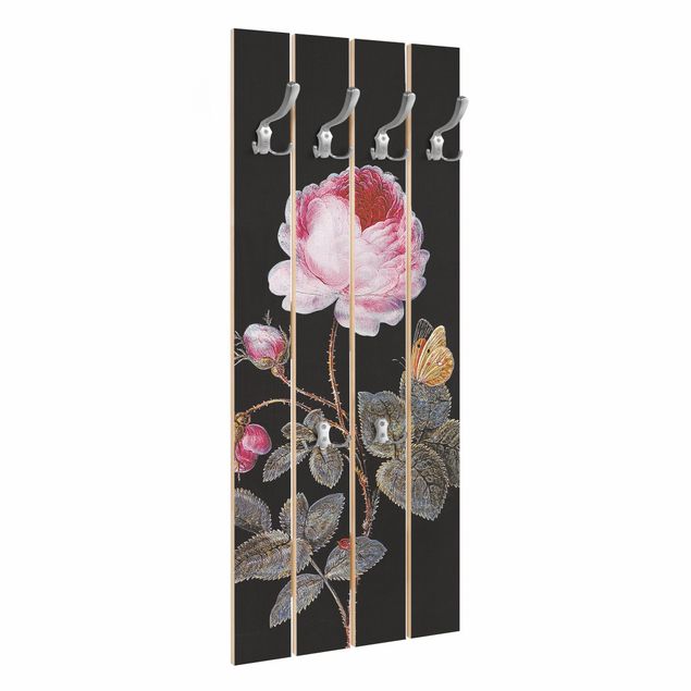 Percheros de pared efecto madera Barbara Regina Dietzsch - The Hundred-Petalled Rose