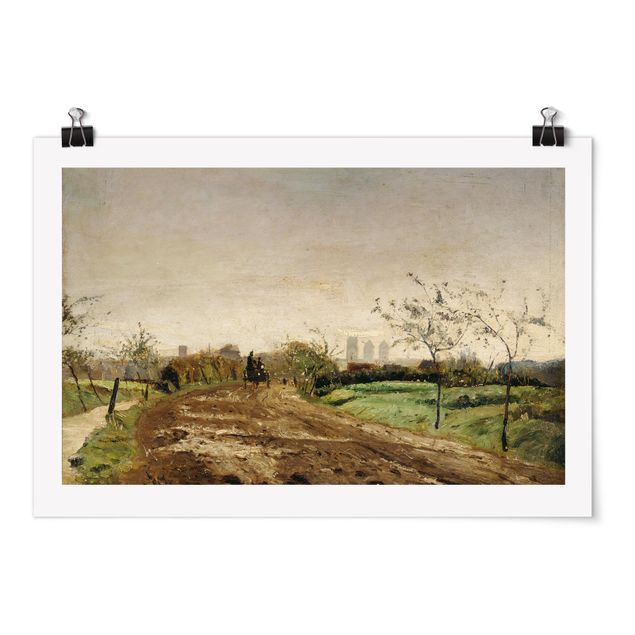 Estilos artísticos Otto Modersohn - Morning Landscape with Carriage near Münster