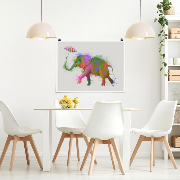 Láminas animales Rainbow Splash Elephant