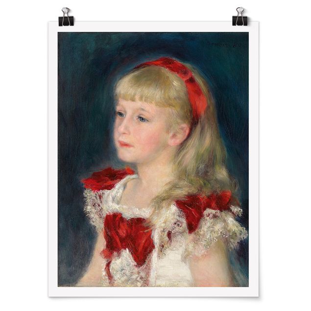 Estilos artísticos Auguste Renoir - Mademoiselle Grimprel with red Ribbon