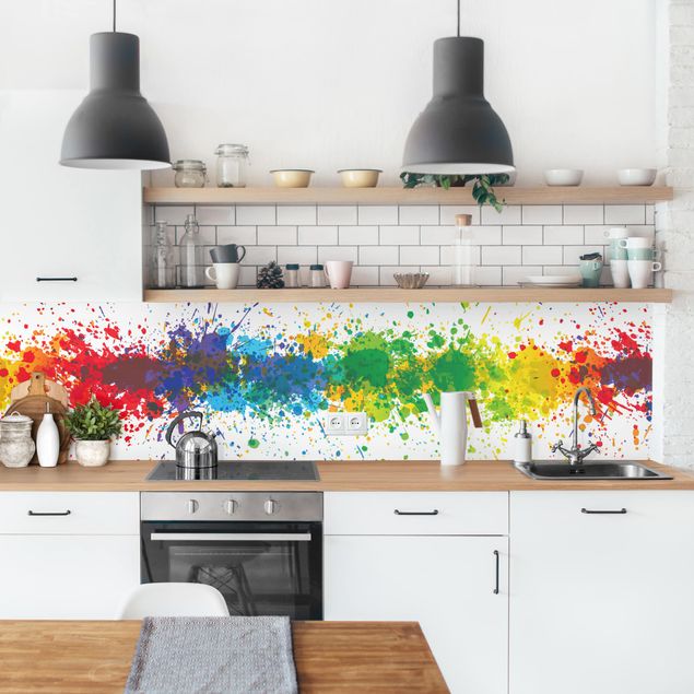 Salpicaderos de cocina Rainbow Splatter