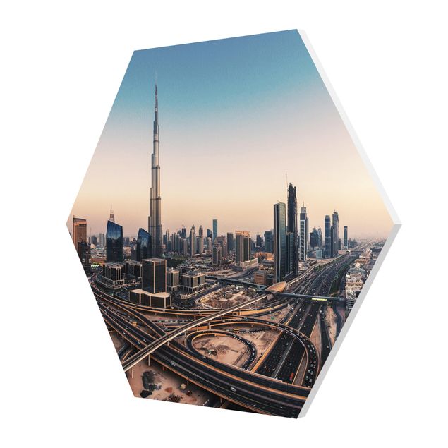 cuadro hexagonal Abendstimmung in Dubai