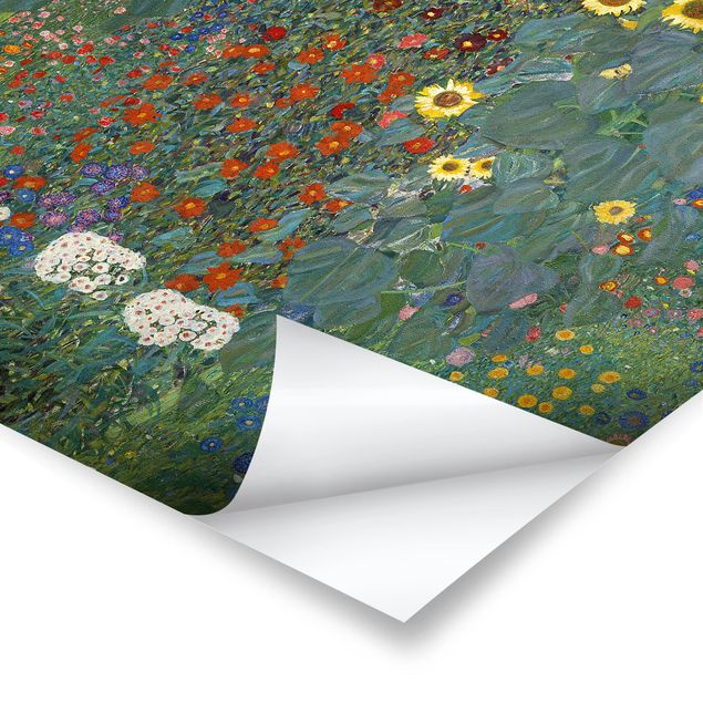 Láminas flores Gustav Klimt - Garden Sunflowers