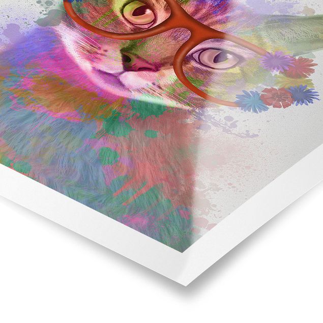 Cuadros Rainbow Splash Cat